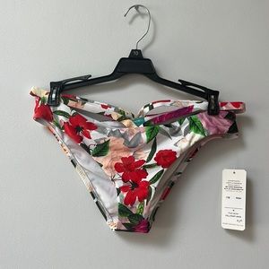 Sunsets California Rose Garden Stella Strappy Hipster Bikini Bottom,Medium,NWT